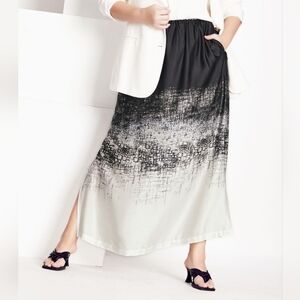 Refinity Elegant Black and White Lined Evelyn Skirt Plus Size Small New